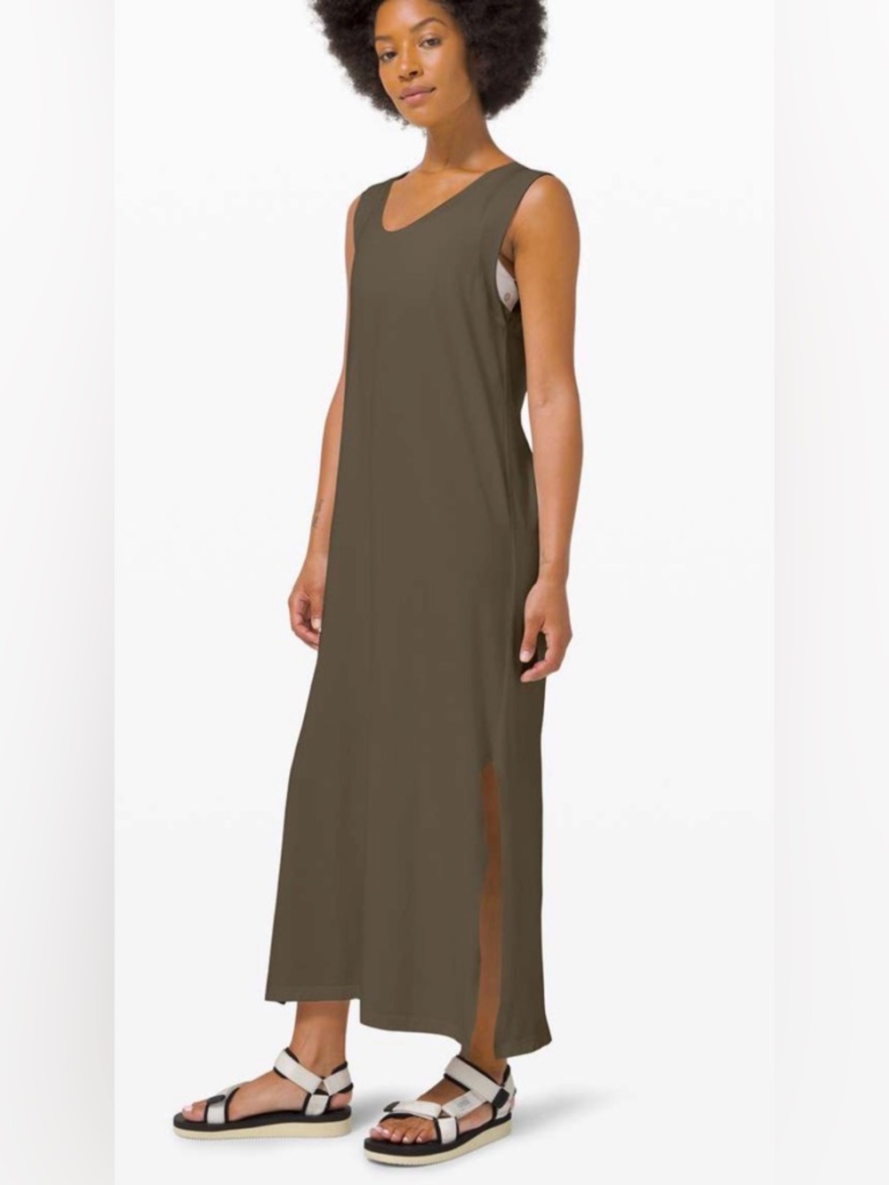 Lululemon All Yours Tank Maxi Dress Dark Olive Green Size 8 10 M L